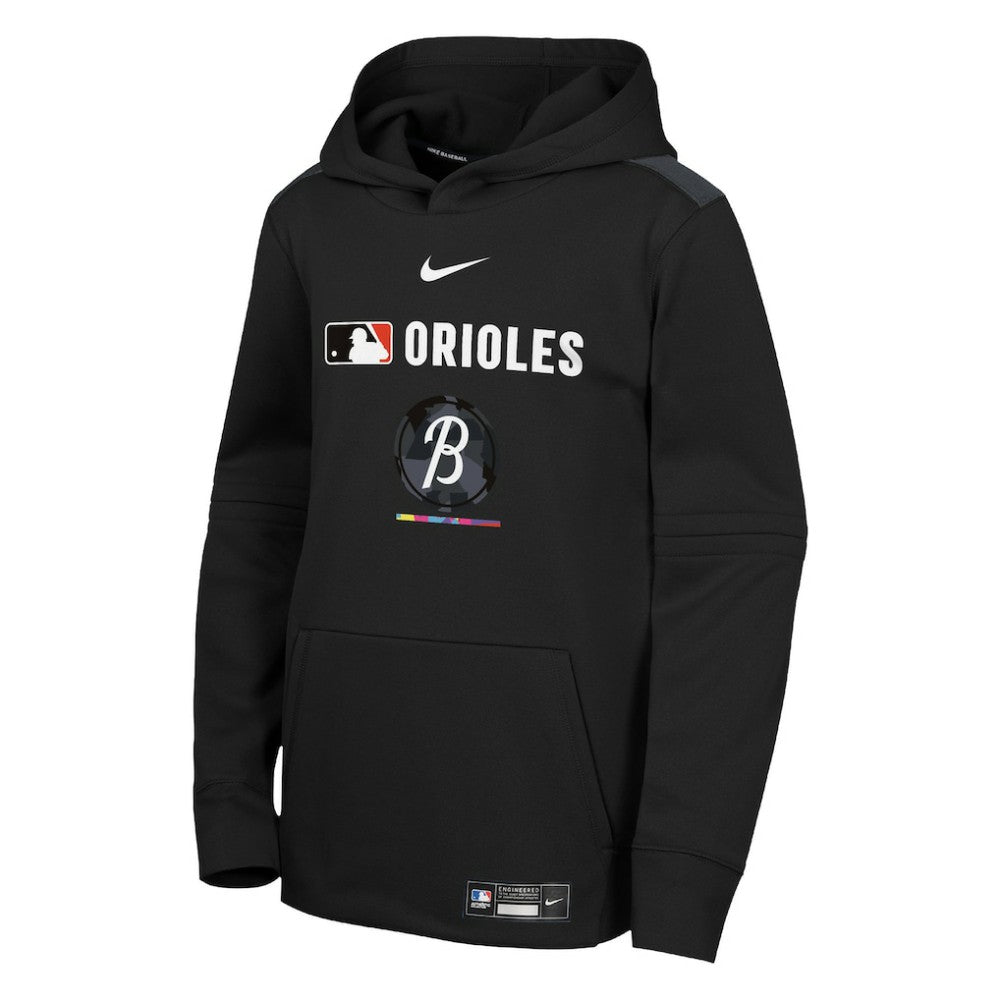 Baltimore Orioles Nike Youth City Connect Authentic Collection Performance Pullover Hoodie - Black - Nike Online