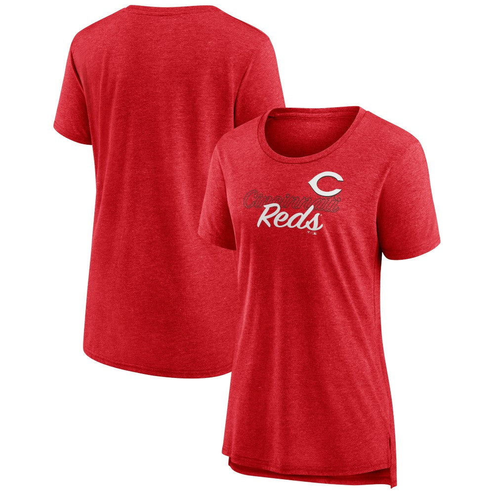 Cincinnati Reds Women's Practice Time Tri-Blend T-Shirt - Red - MLB on Sale