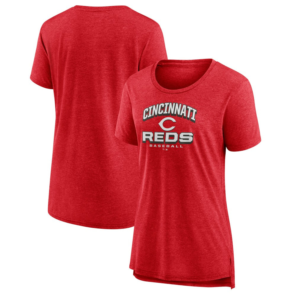 Cincinnati Reds Women's Arch Tri-Blend T-Shirt - Red - MLB Discount