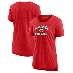 Cincinnati Reds Women's Arch Tri-Blend T-Shirt - Red - MLB Discount