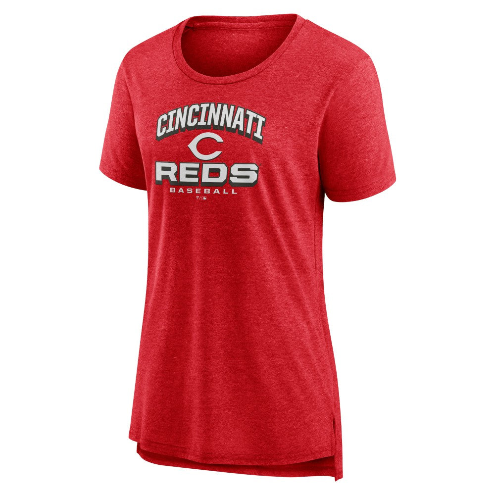 Cincinnati Reds Women's Arch Tri-Blend T-Shirt - Red - MLB Discount
