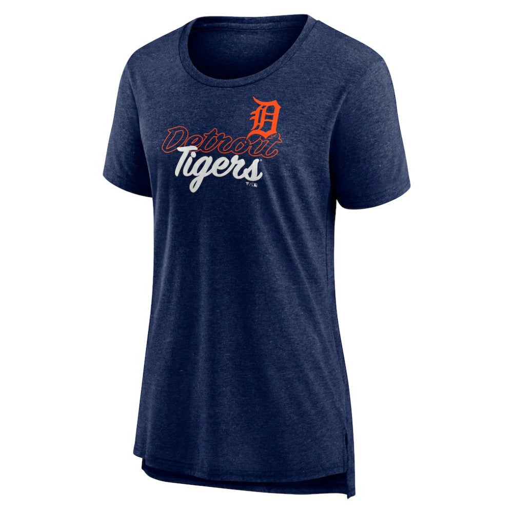 Detroit Tigers Women's Practice Time Tri-Blend T-Shirt - Navy - MLB Lifestyle