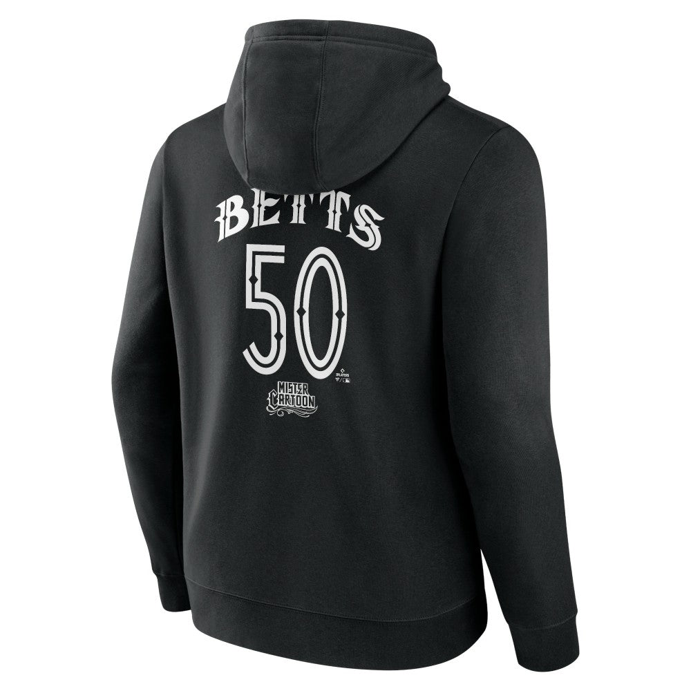 Mookie Betts Los Angeles Dodgers Mister Cartoon Name & Number Pullover Hoodie - Black - MLB Sale