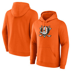 Anaheim Ducks Fanatics Primary Logo Fleece Pullover Hoodie - Orange - NHL 201915596