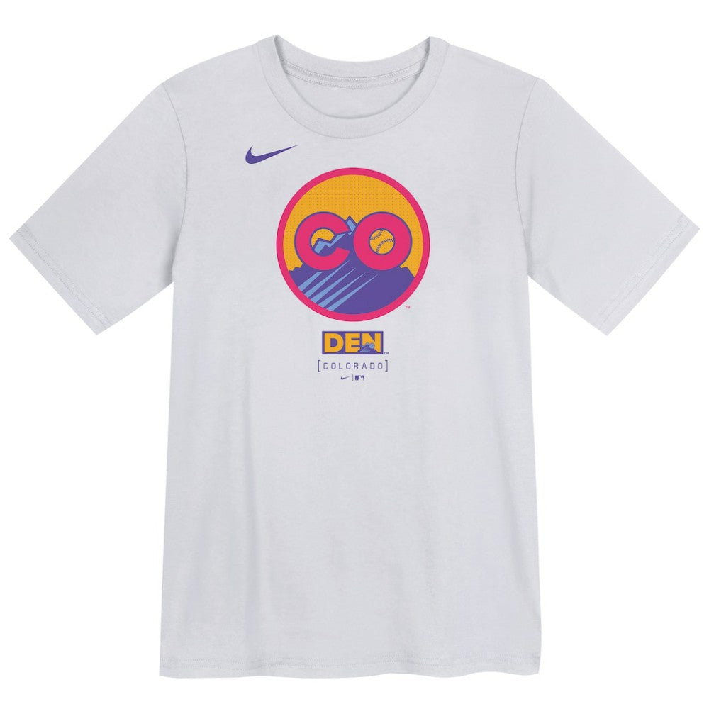 Colorado Rockies Nike Preschool 2025 City Connect Logo T-Shirt - White - Nike Online