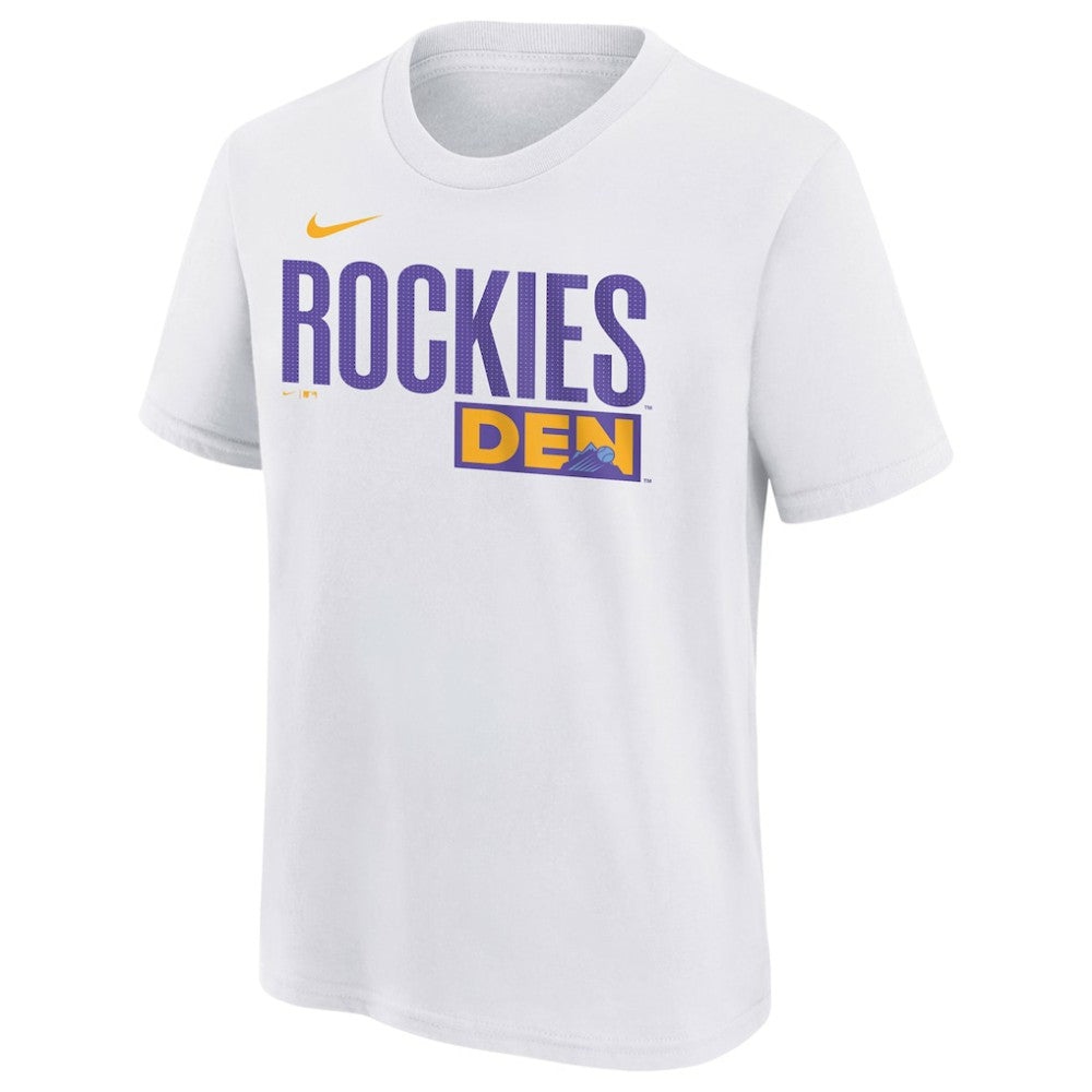 Colorado Rockies Nike Youth 2025 City Connect Wordmark T-Shirt - White - Nike Online