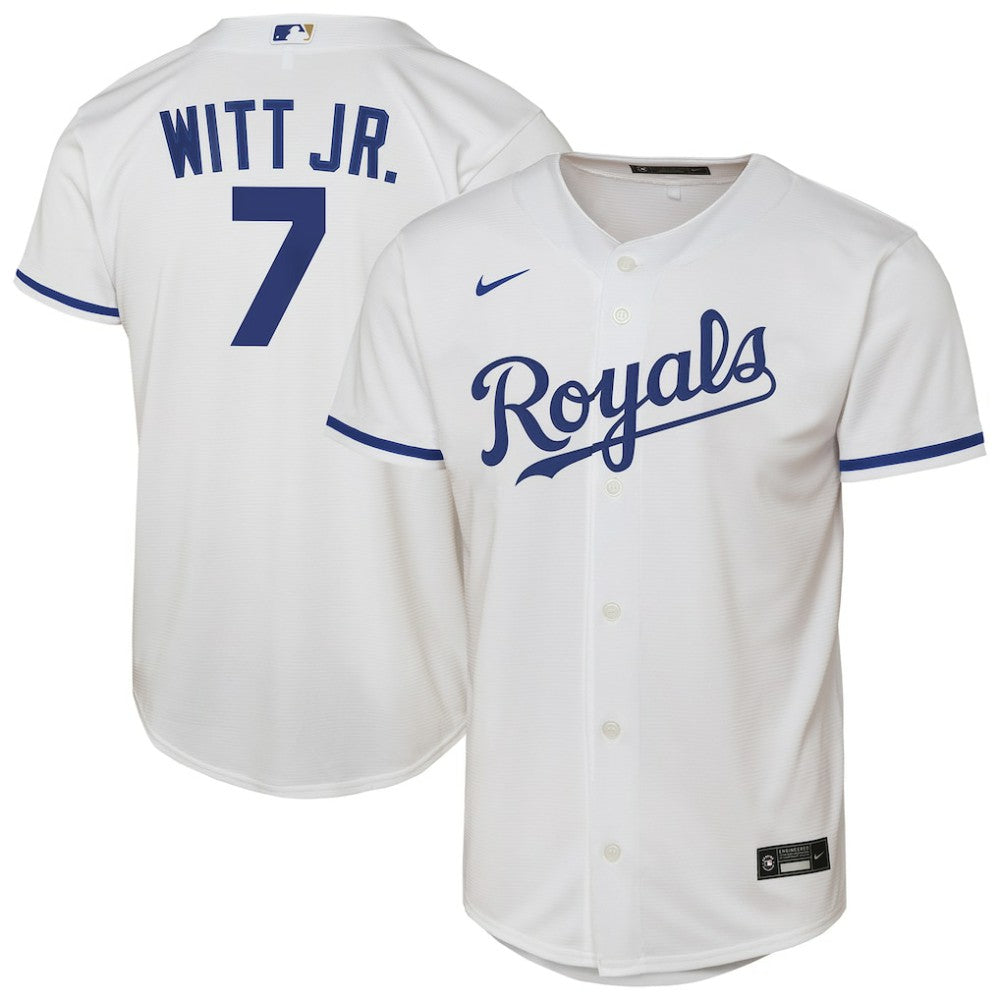 Bobby Witt Jr. Kansas City Royals Nike Youth Home Replica Player Jersey - White - Nike Lifestyle