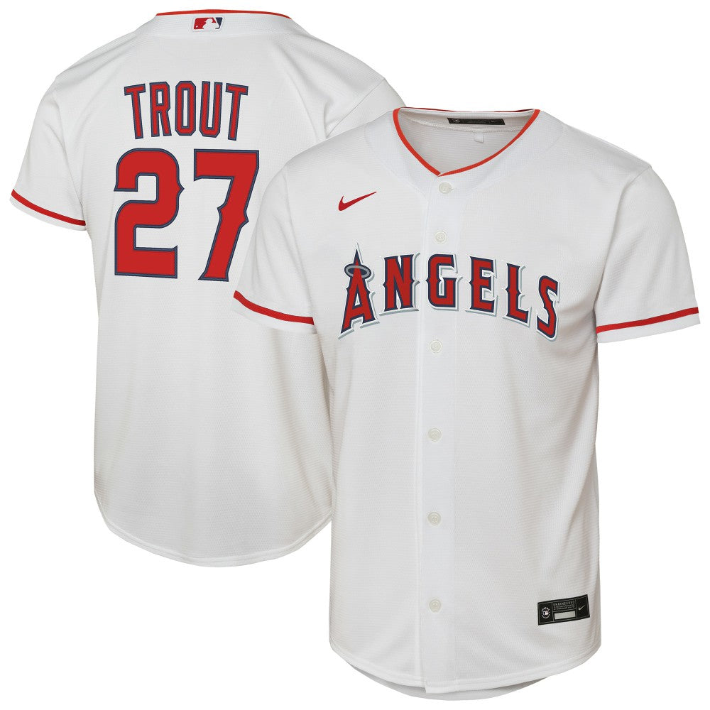 Mike Trout Los Angeles Angels Nike Youth Home Replica Player Jersey - White - Nike Online