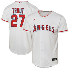Mike Trout Los Angeles Angels Nike Youth Home Replica Player Jersey - White - Nike Online