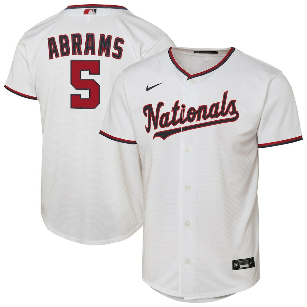 CJ Abrams Washington Nationals Nike Youth Home Replica Player Jersey - White - Nike on Sale