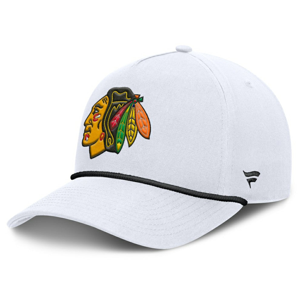 Chicago Blackhawks Fanatics Rope A-Frame Adjustable Hat - White - NHL 201922911