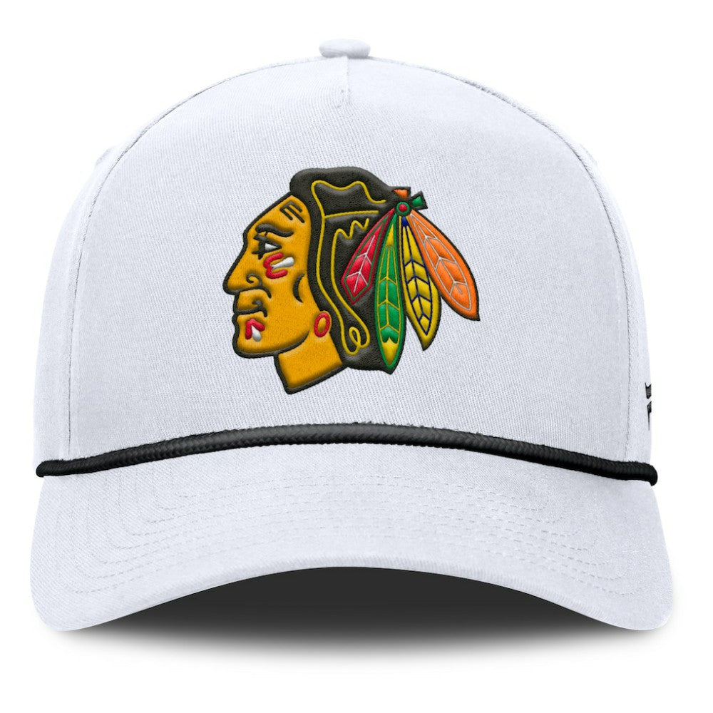 Chicago Blackhawks Fanatics Rope A-Frame Adjustable Hat - White - NHL 201922911