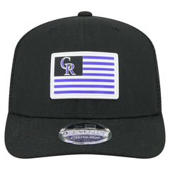 Colorado Rockies New Era Flag 9SEVENTY Stretch-Snap Hat - Black - New Era Lifestyle