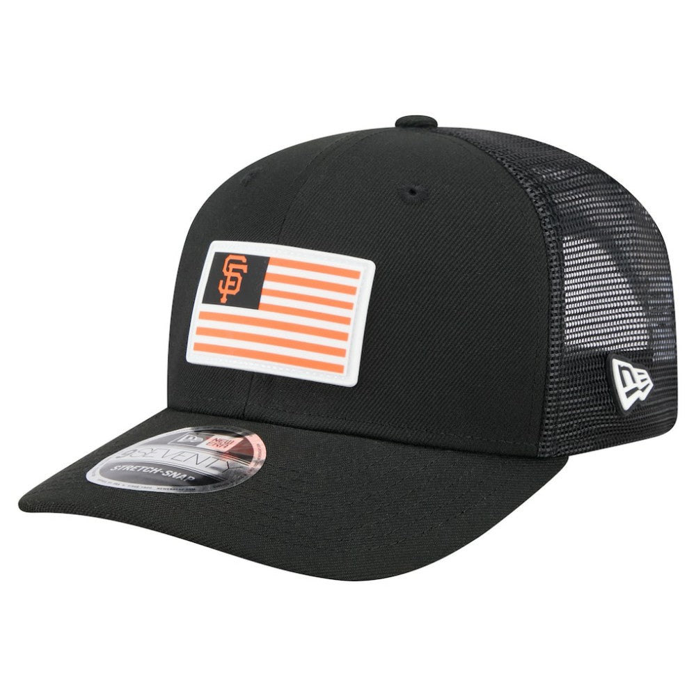 San Francisco Giants New Era Flag 9SEVENTY Stretch-Snap Hat - Black - New Era Lifestyle