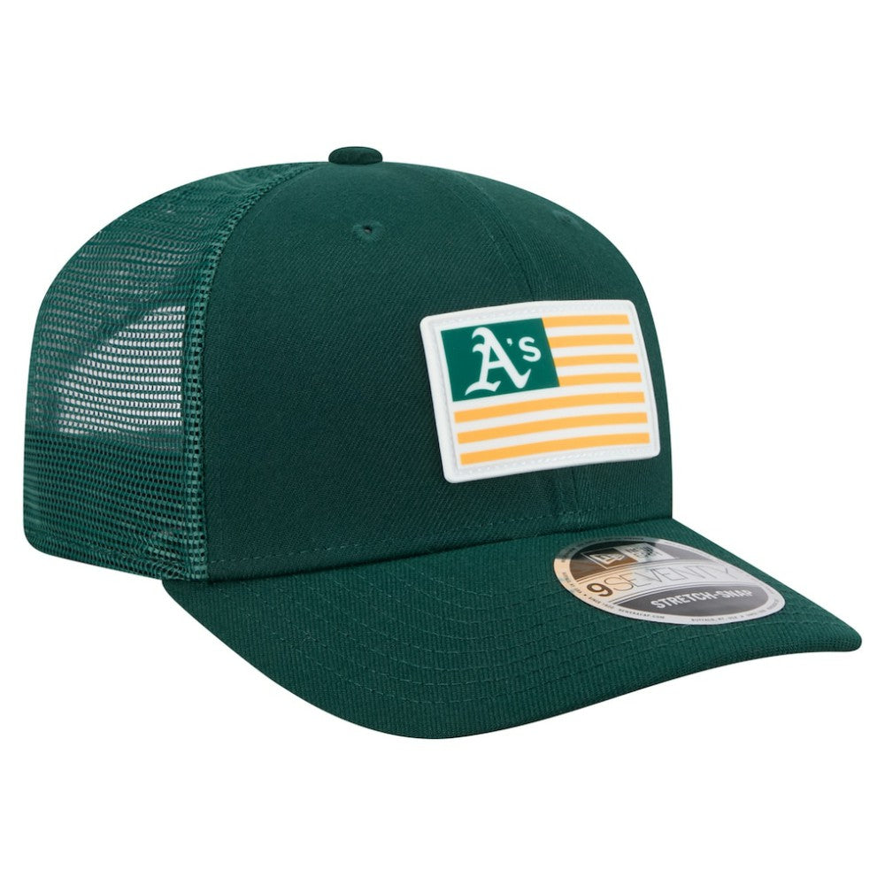 Athletics New Era Flag 9SEVENTY Stretch-Snap Hat - Green - New Era Discount