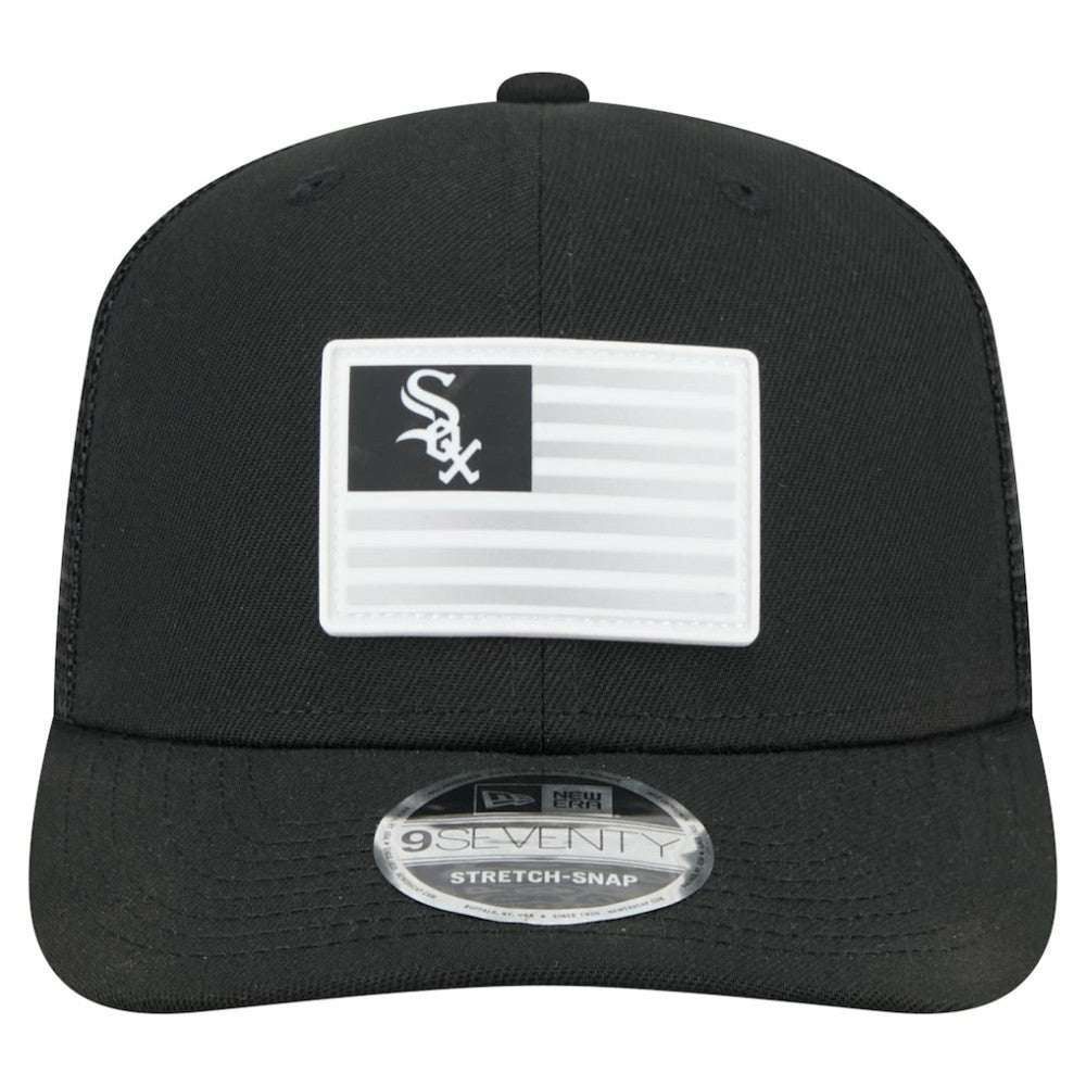 Chicago White Sox New Era Flag 9SEVENTY Stretch-Snap Hat - Black - New Era Discount