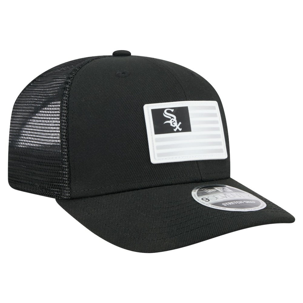 Chicago White Sox New Era Flag 9SEVENTY Stretch-Snap Hat - Black - New Era Discount