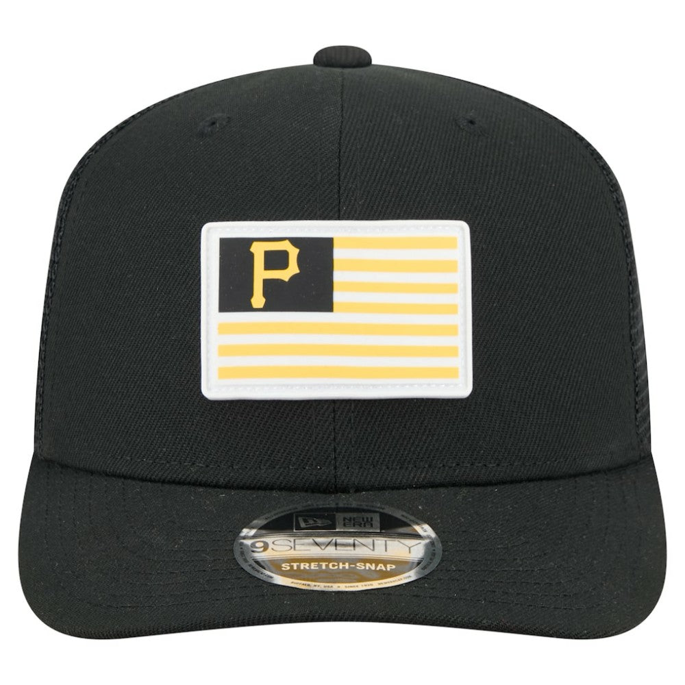 Pittsburgh Pirates New Era Flag 9SEVENTY Stretch-Snap Hat - Black - New Era Lifestyle