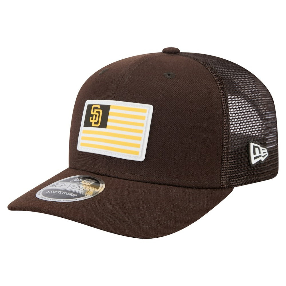 San Diego Padres New Era Flag 9SEVENTY Stretch-Snap Hat - Brown - New Era Sale