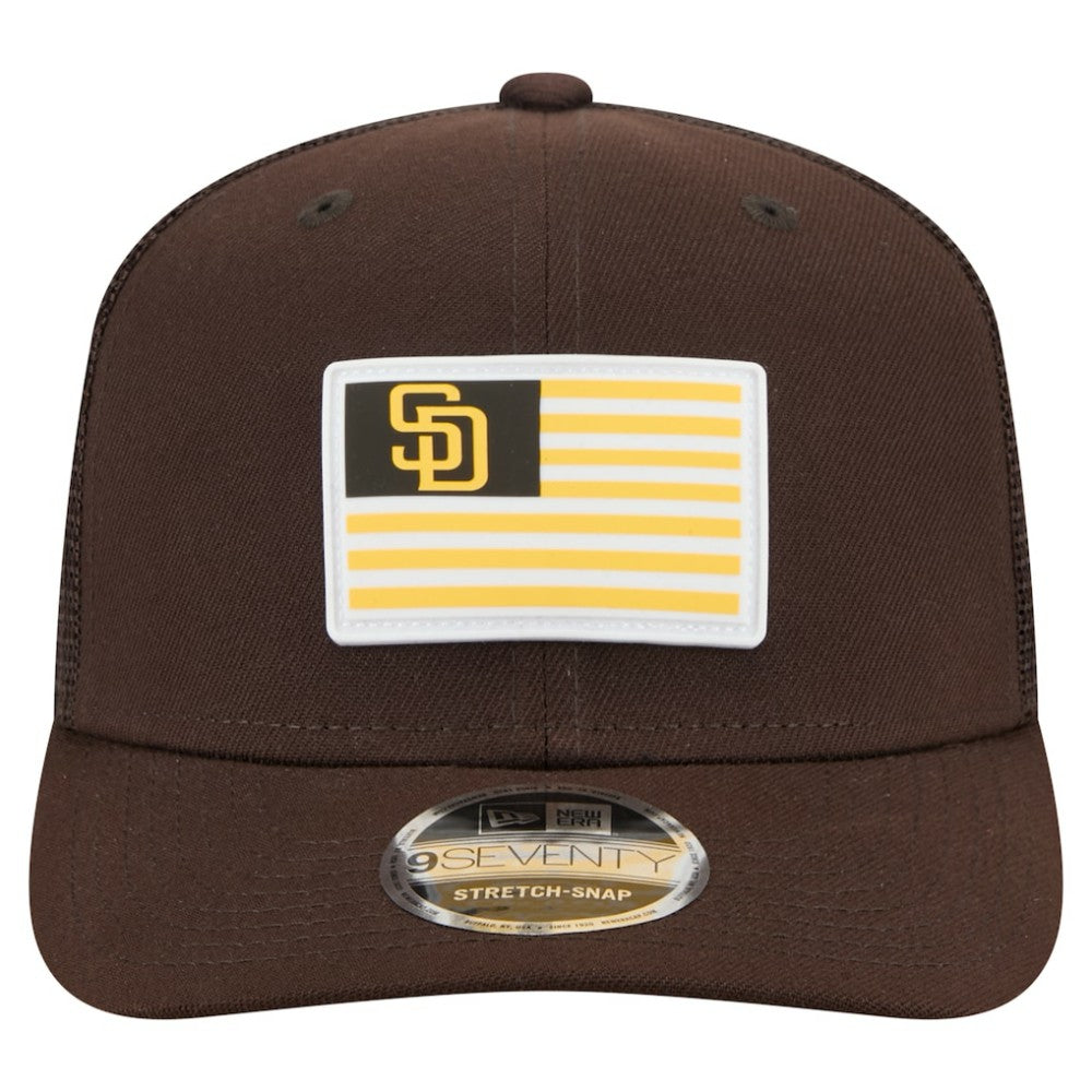 San Diego Padres New Era Flag 9SEVENTY Stretch-Snap Hat - Brown - New Era Sale