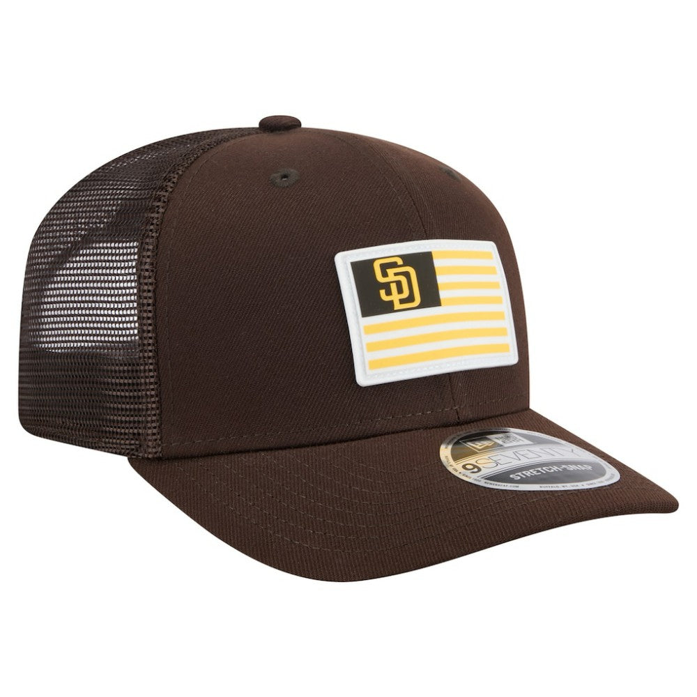 San Diego Padres New Era Flag 9SEVENTY Stretch-Snap Hat - Brown - New Era Sale