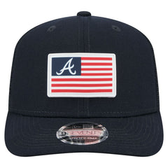 Atlanta Braves New Era Flag 9SEVENTY Stretch-Snap Hat - Navy - New Era Lifestyle