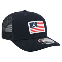 Atlanta Braves New Era Flag 9SEVENTY Stretch-Snap Hat - Navy - New Era Lifestyle