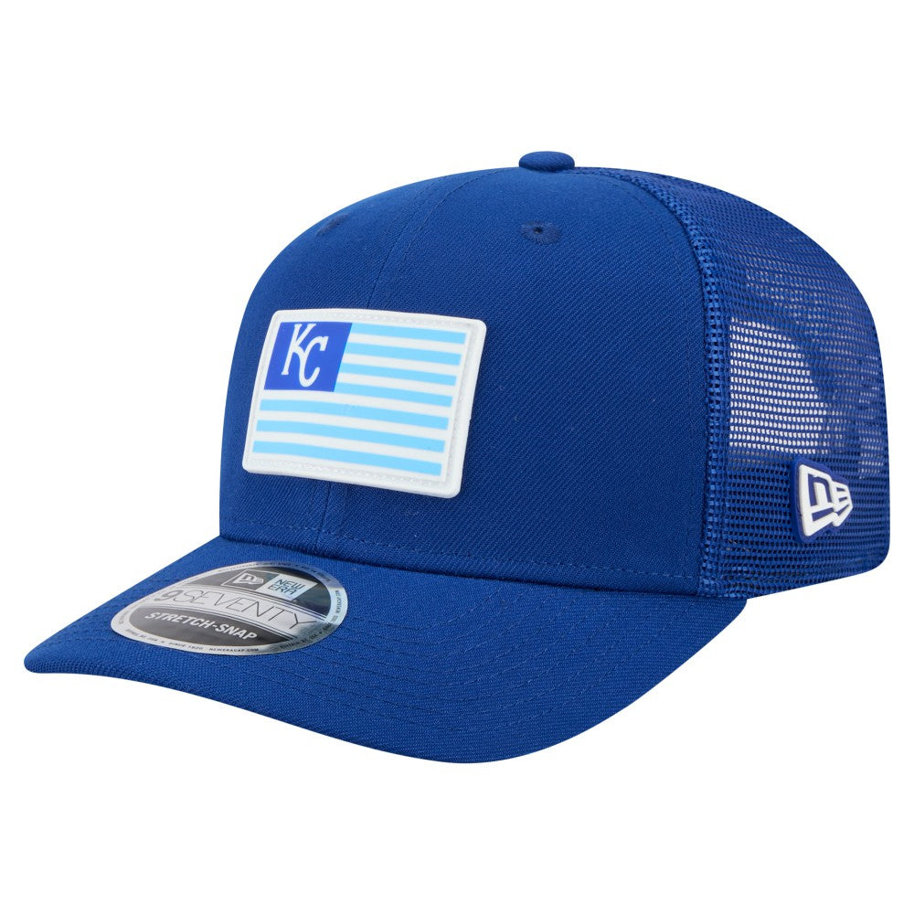 Kansas City Royals New Era Flag 9SEVENTY Stretch-Snap Hat - Royal - New Era Discount