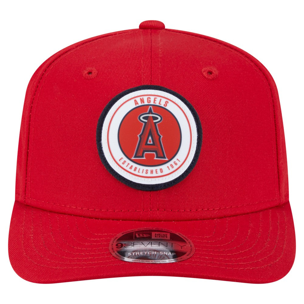 Los Angeles Angels New Era Circle Patch 9SEVENTY Stretch-Snap Hat - Red - New Era Discount