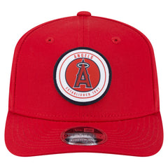 Los Angeles Angels New Era Circle Patch 9SEVENTY Stretch-Snap Hat - Red - New Era Discount