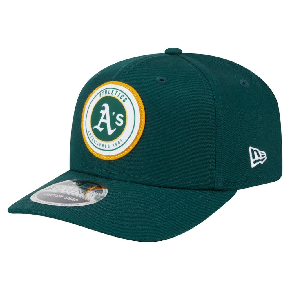 Athletics New Era Circle Patch 9SEVENTY Stretch-Snap Hat - Kelly Green - New Era Lifestyle