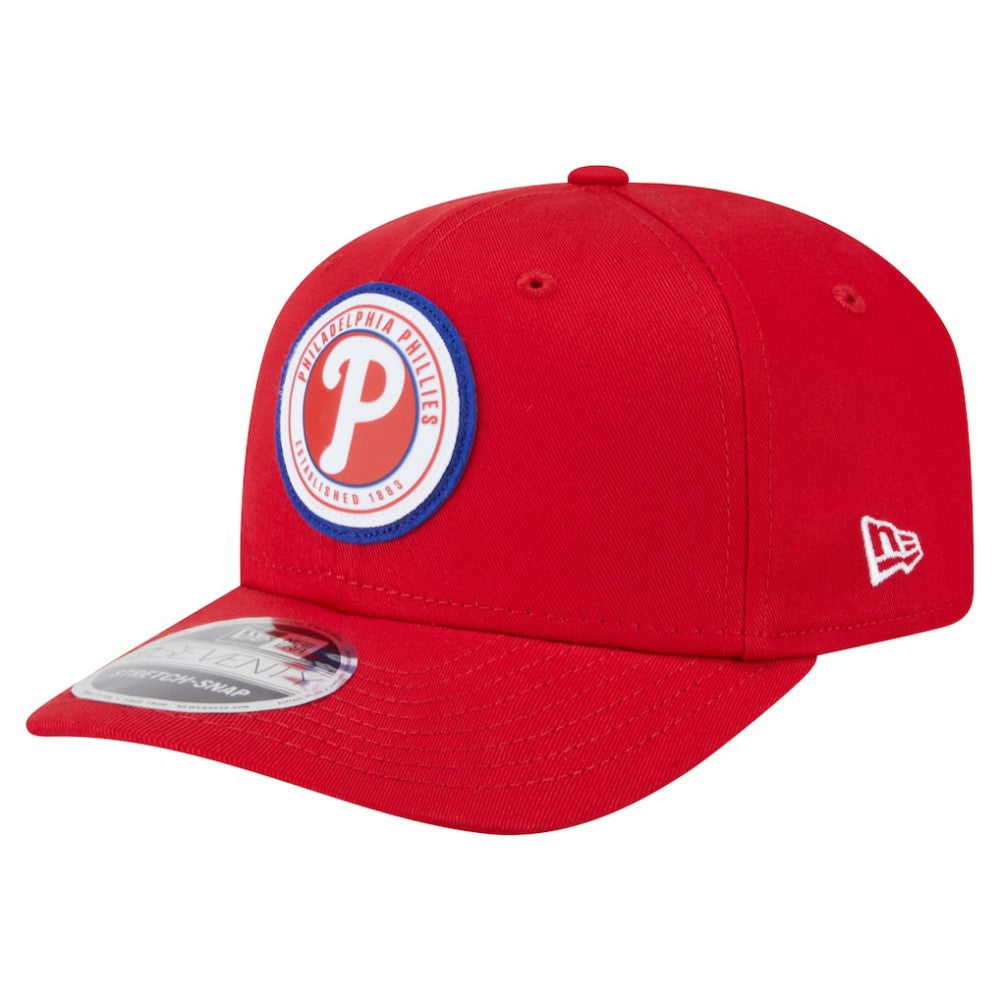 Philadelphia Phillies New Era Circle Patch 9SEVENTY Stretch-Snap Hat - Red - New Era Online