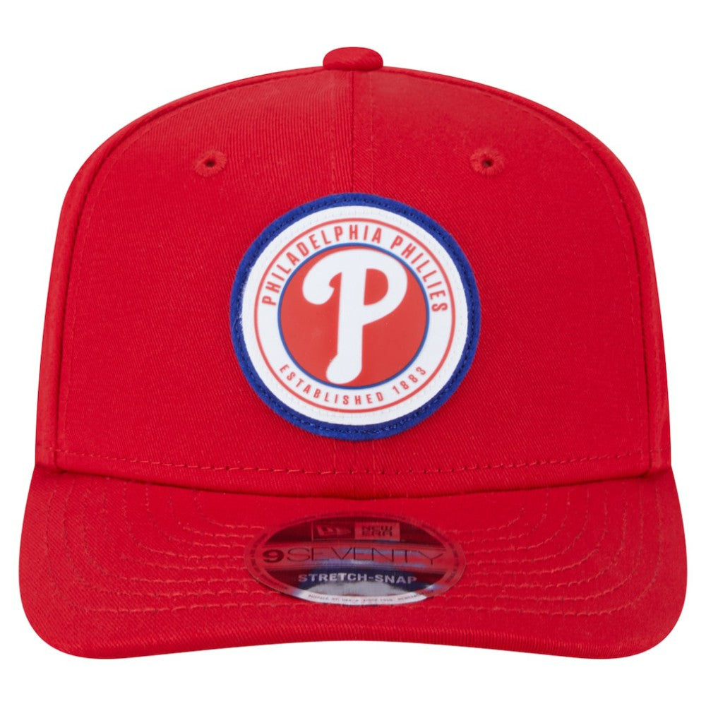 Philadelphia Phillies New Era Circle Patch 9SEVENTY Stretch-Snap Hat - Red - New Era Online