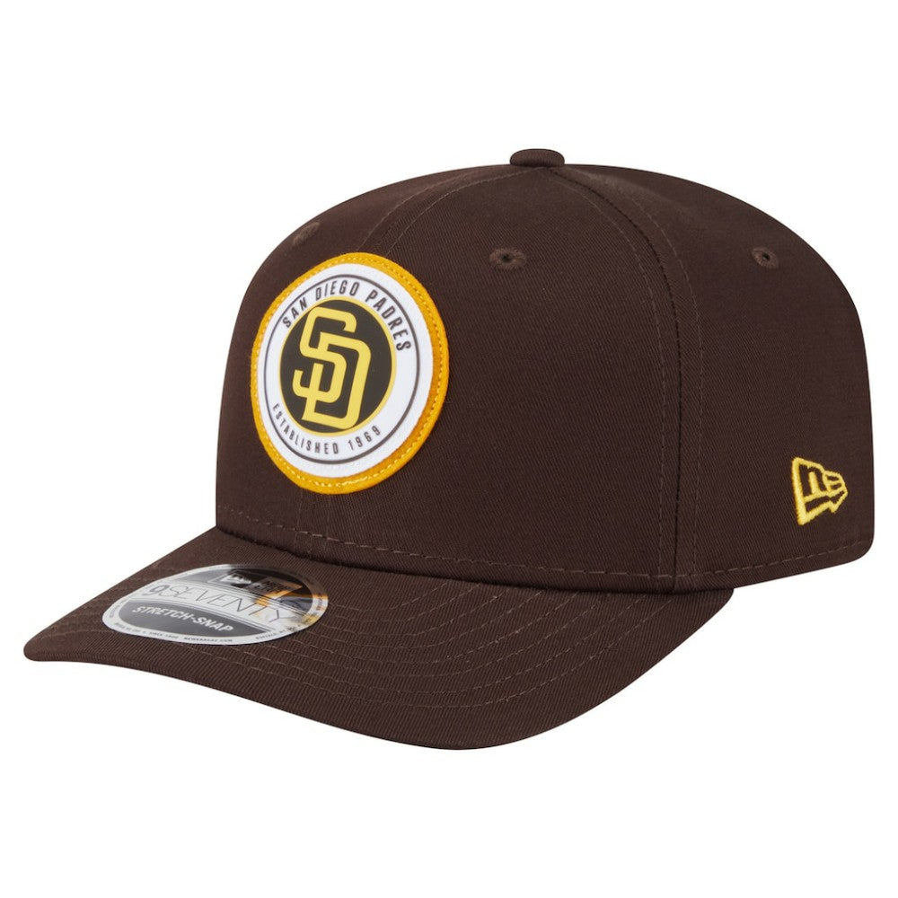 San Diego Padres New Era Circle Patch 9SEVENTY Stretch-Snap Hat - Brown - New Era Lifestyle