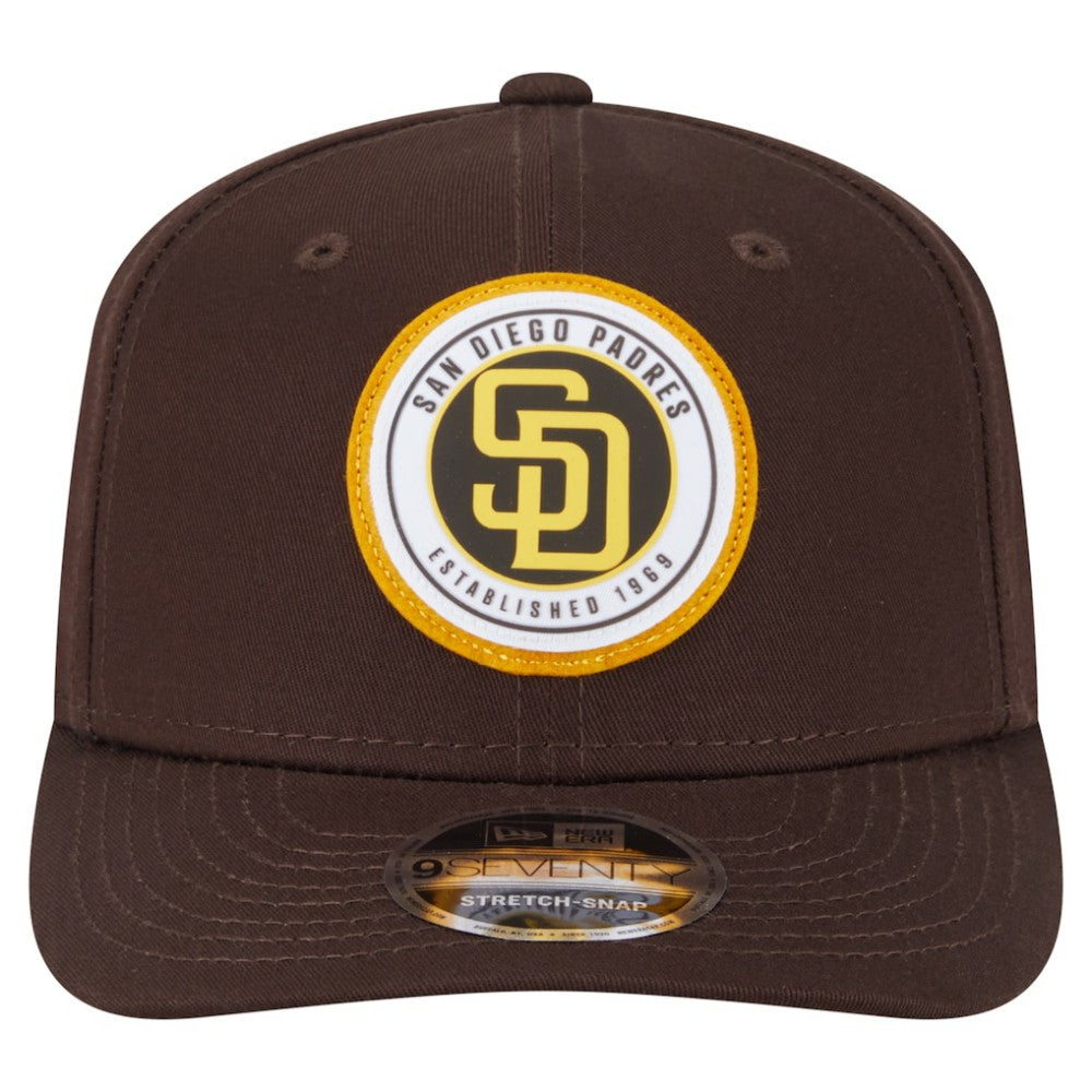San Diego Padres New Era Circle Patch 9SEVENTY Stretch-Snap Hat - Brown - New Era Lifestyle