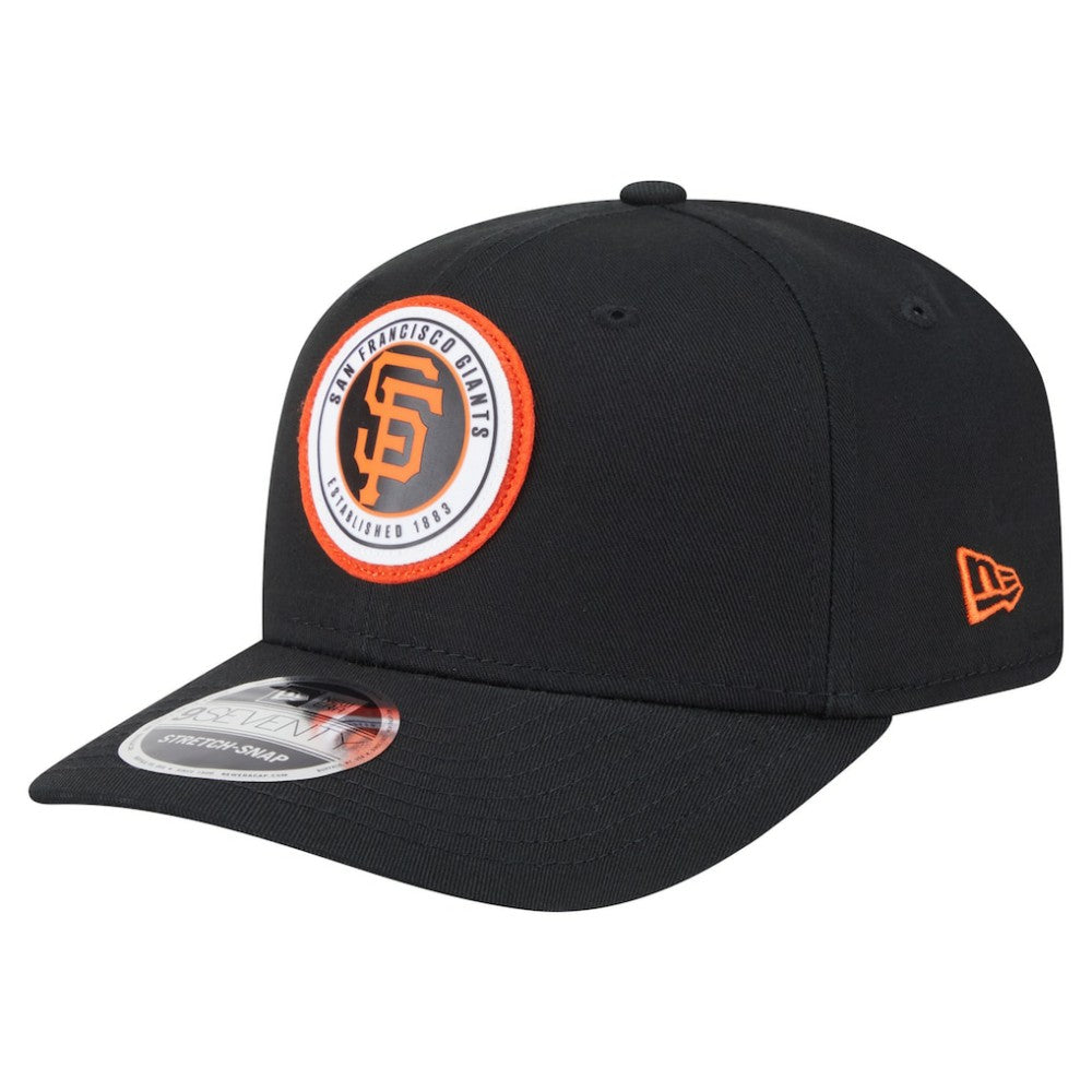 San Francisco Giants New Era Circle Patch 9SEVENTY Stretch-Snap Hat - Black - New Era Online