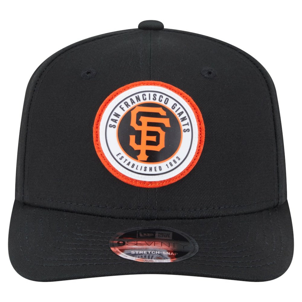 San Francisco Giants New Era Circle Patch 9SEVENTY Stretch-Snap Hat - Black - New Era Online