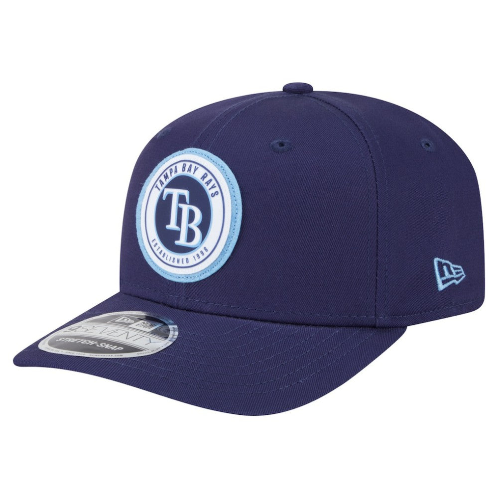 Tampa Bay Rays New Era Circle Patch 9SEVENTY Stretch-Snap Hat - Navy - New Era on Sale