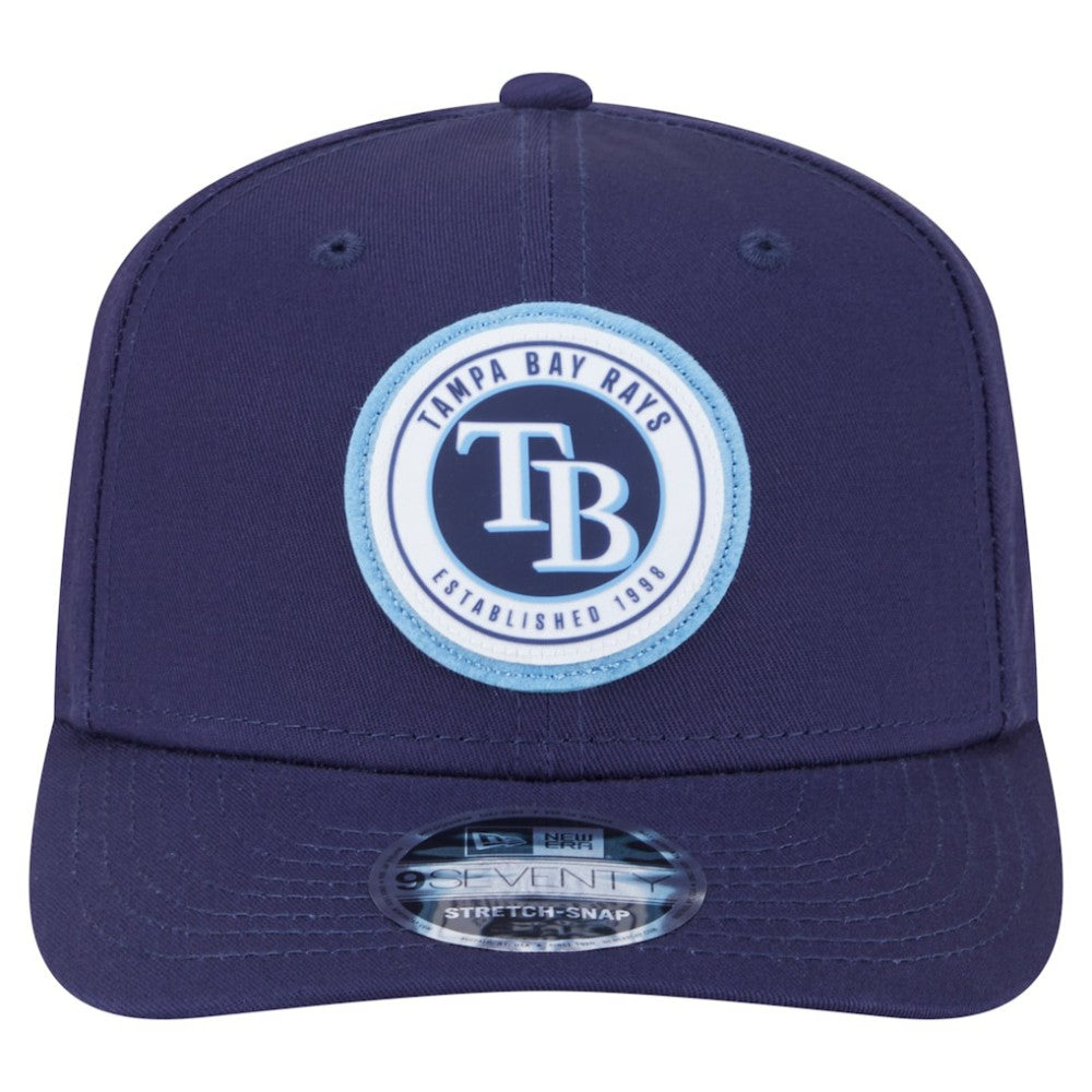 Tampa Bay Rays New Era Circle Patch 9SEVENTY Stretch-Snap Hat - Navy - New Era on Sale