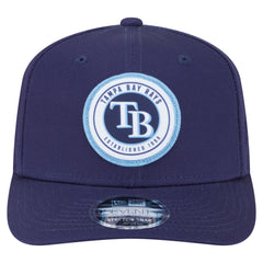 Tampa Bay Rays New Era Circle Patch 9SEVENTY Stretch-Snap Hat - Navy - New Era on Sale
