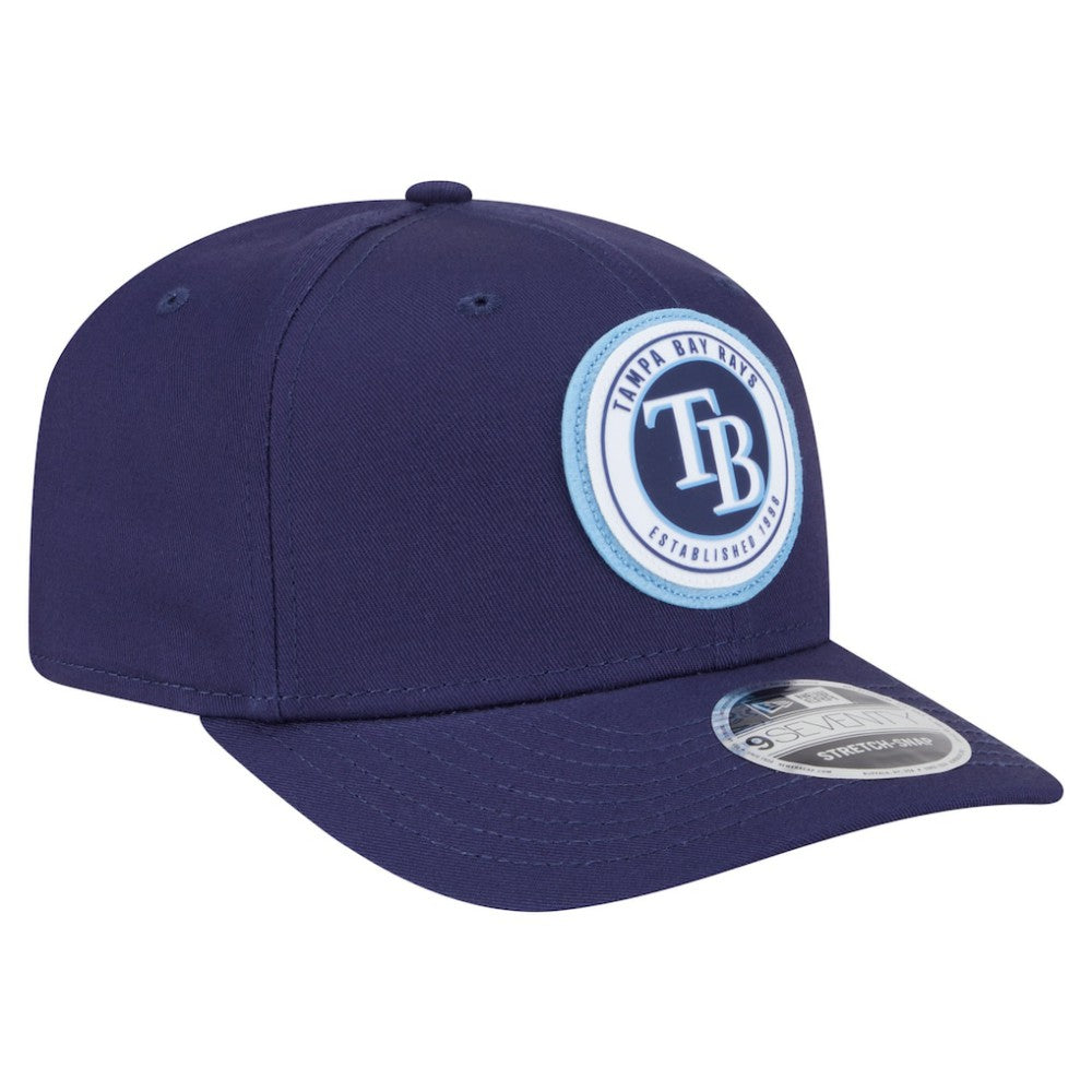 Tampa Bay Rays New Era Circle Patch 9SEVENTY Stretch-Snap Hat - Navy - New Era on Sale