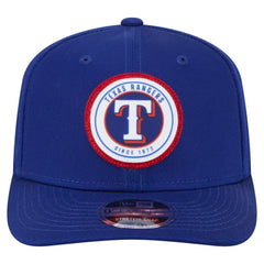 Texas Rangers New Era Circle Patch 9SEVENTY Stretch-Snap Hat - Royal - New Era Online