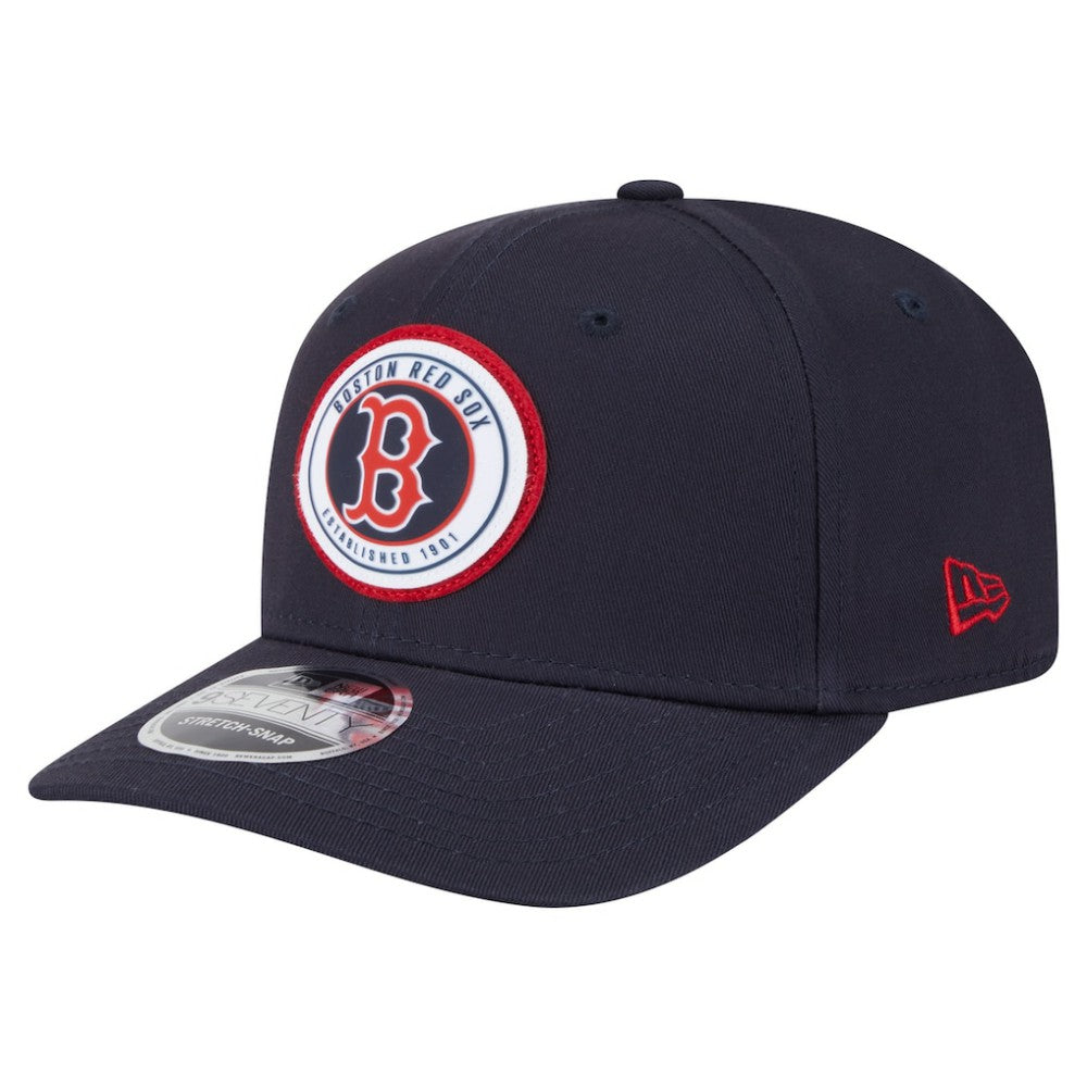 Boston Red Sox New Era Circle Patch 9SEVENTY Stretch-Snap Hat - Navy - New Era Discount