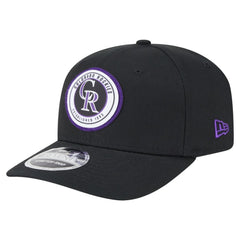 Colorado Rockies New Era Circle Patch 9SEVENTY Stretch-Snap Hat - Black - New Era Discount