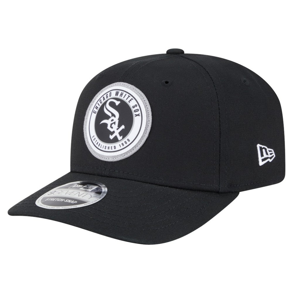 Chicago White Sox New Era Circle Patch 9SEVENTY Stretch-Snap Hat - Black - New Era Lifestyle