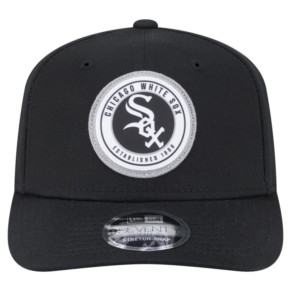 Chicago White Sox New Era Circle Patch 9SEVENTY Stretch-Snap Hat - Black - New Era Lifestyle