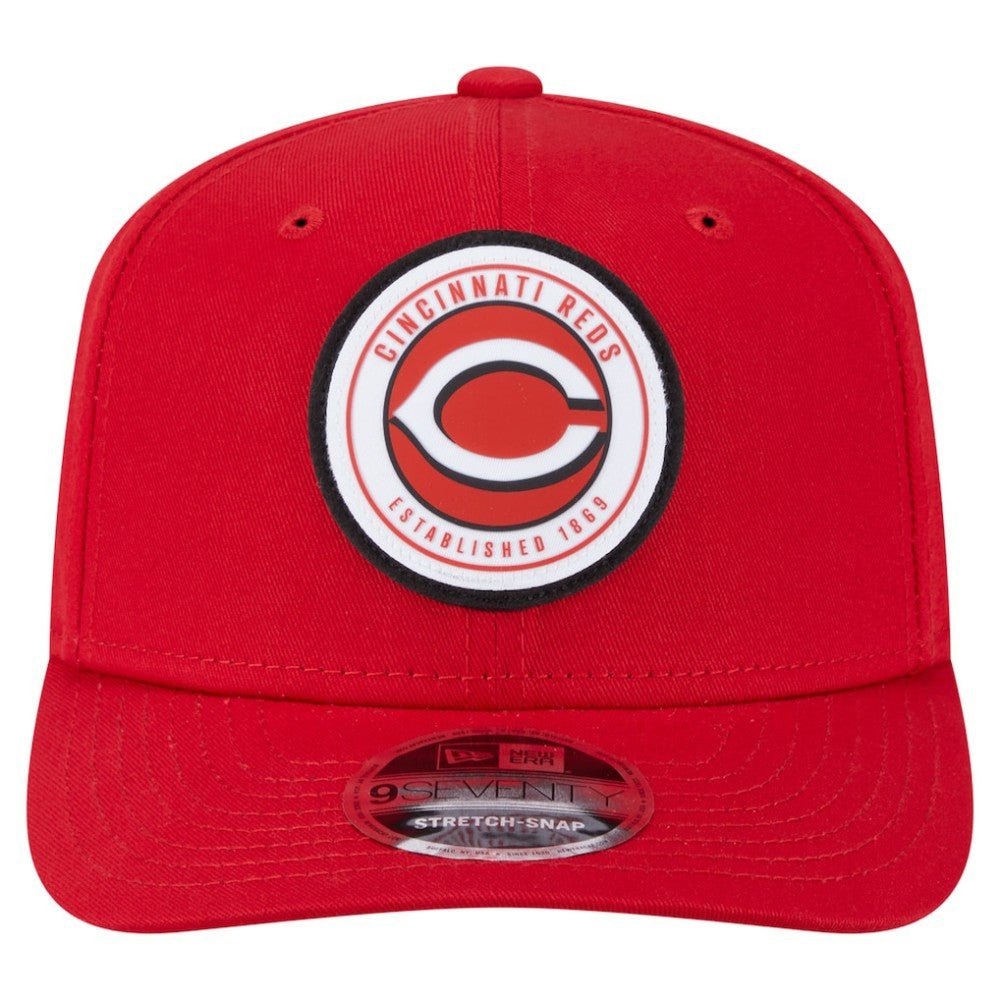 Cincinnati Reds New Era Circle Patch 9SEVENTY Stretch-Snap Hat - Red - New Era Sale