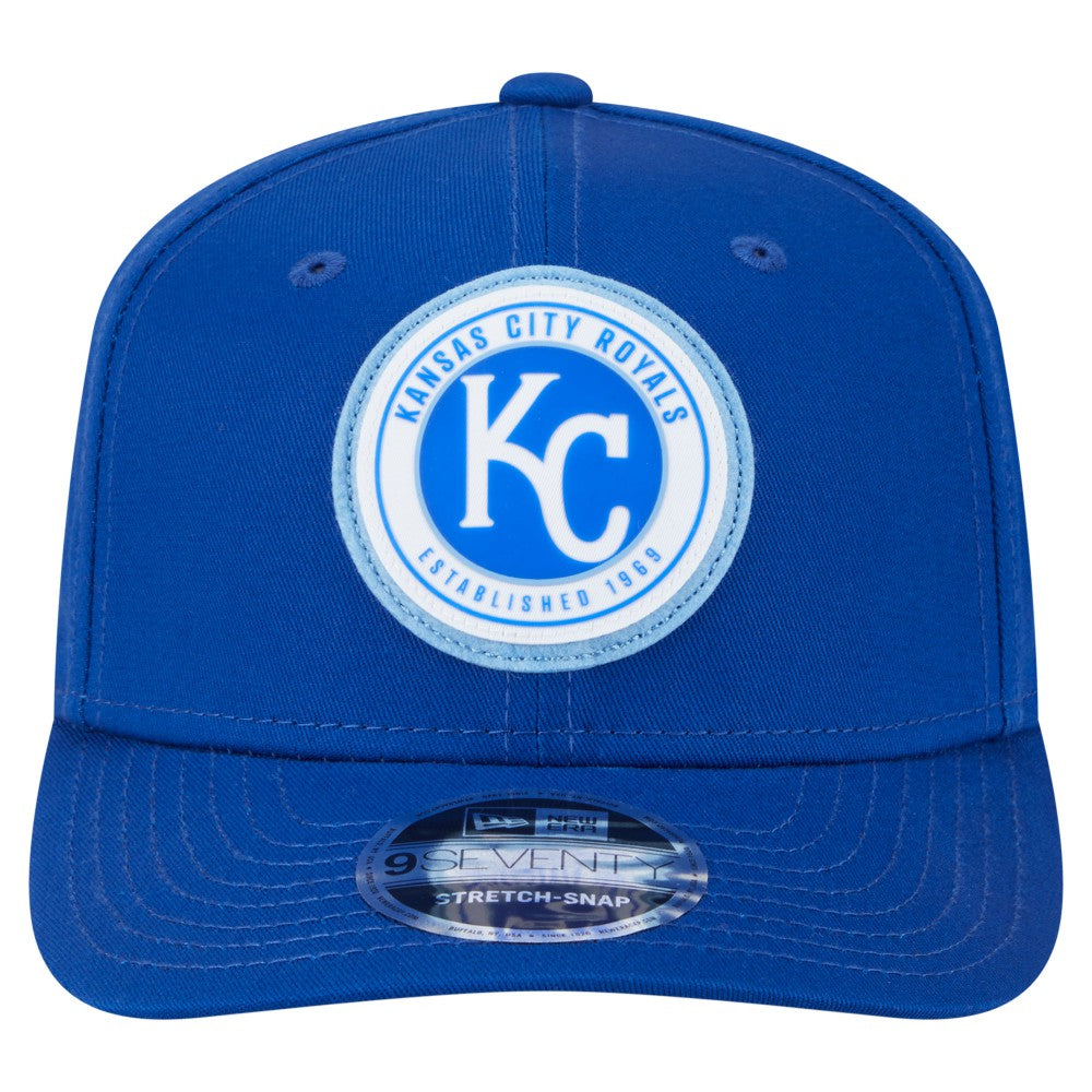 Kansas City Royals New Era Circle Patch 9SEVENTY Stretch-Snap Hat - Royal - New Era Discount