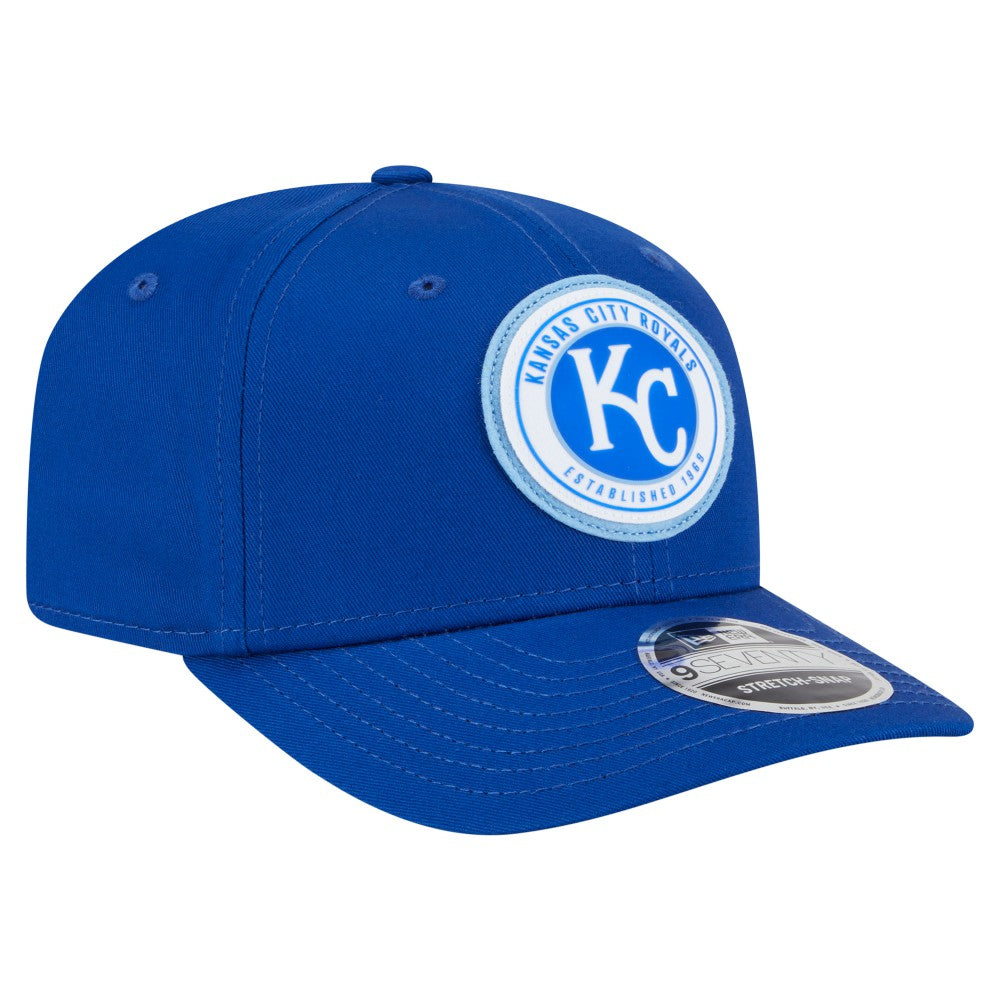 Kansas City Royals New Era Circle Patch 9SEVENTY Stretch-Snap Hat - Royal - New Era Discount