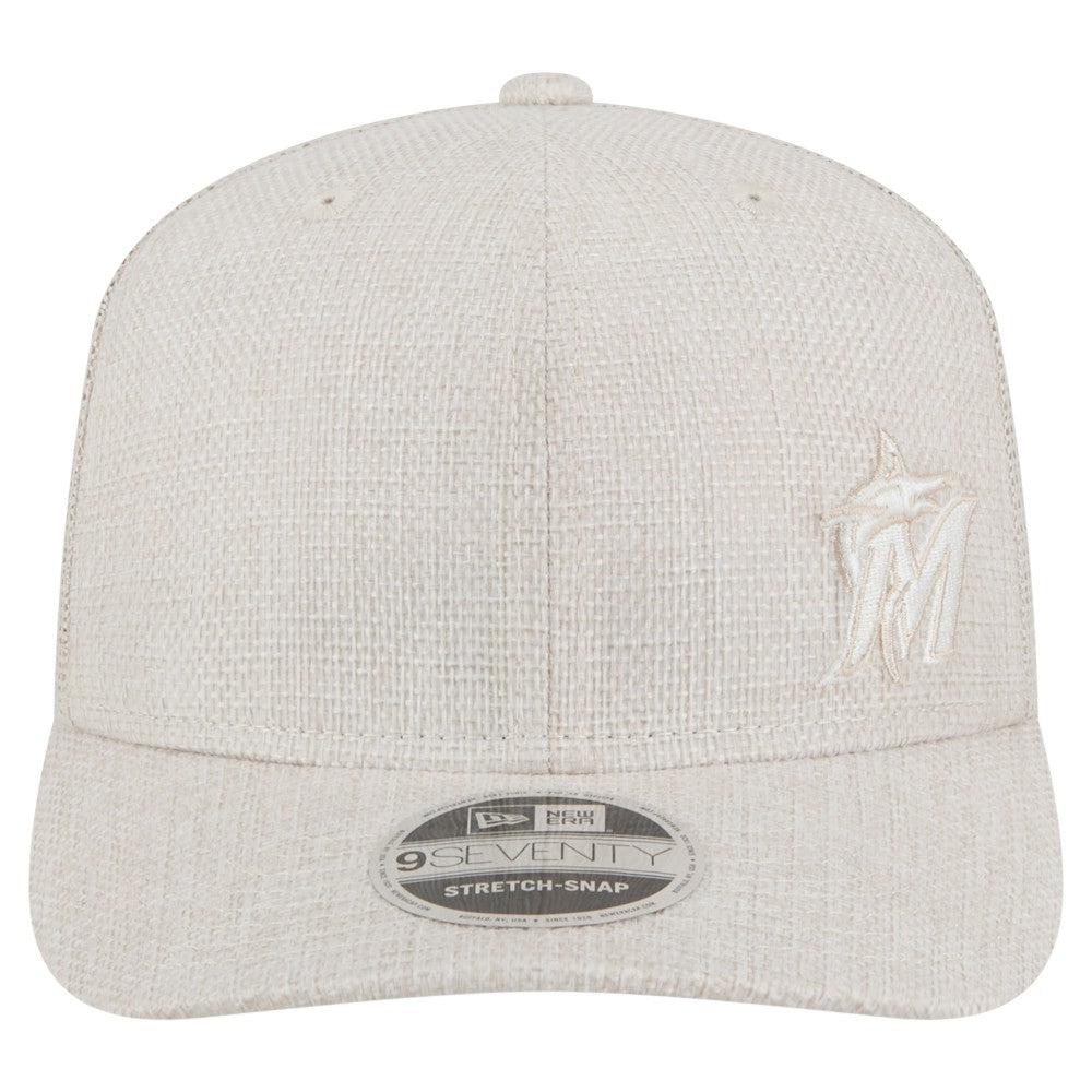 Miami Marlins New Era Flawless 9SEVENTY Stretch-Snap Hat - Light Beige - New Era Lifestyle